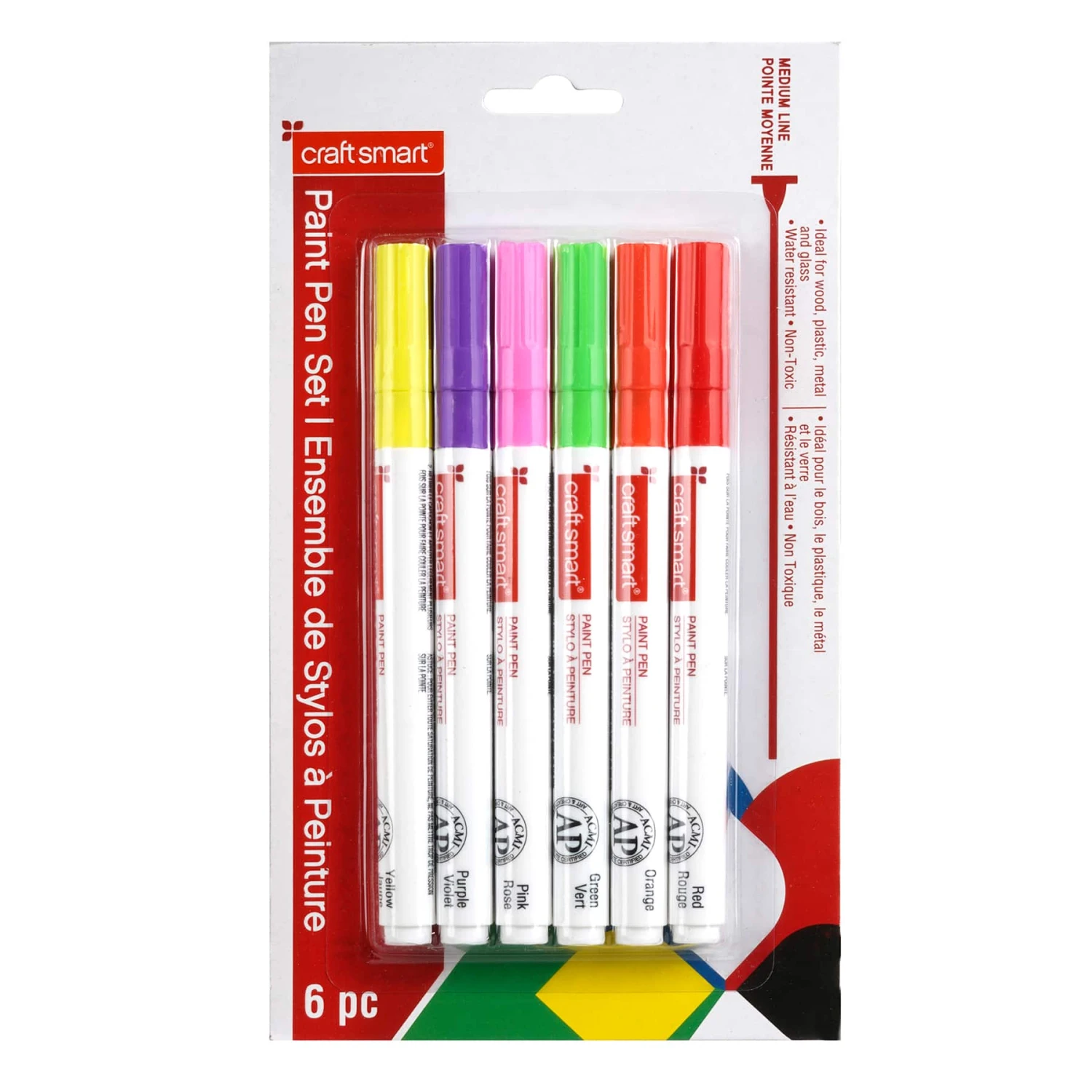 Hot Colors Medium Line 6 Color Paint Pen Set By Craft Smart® 7 Hot Colors Medium Line 6 Color Paint Pen Set By Craft Smart® - Image 5