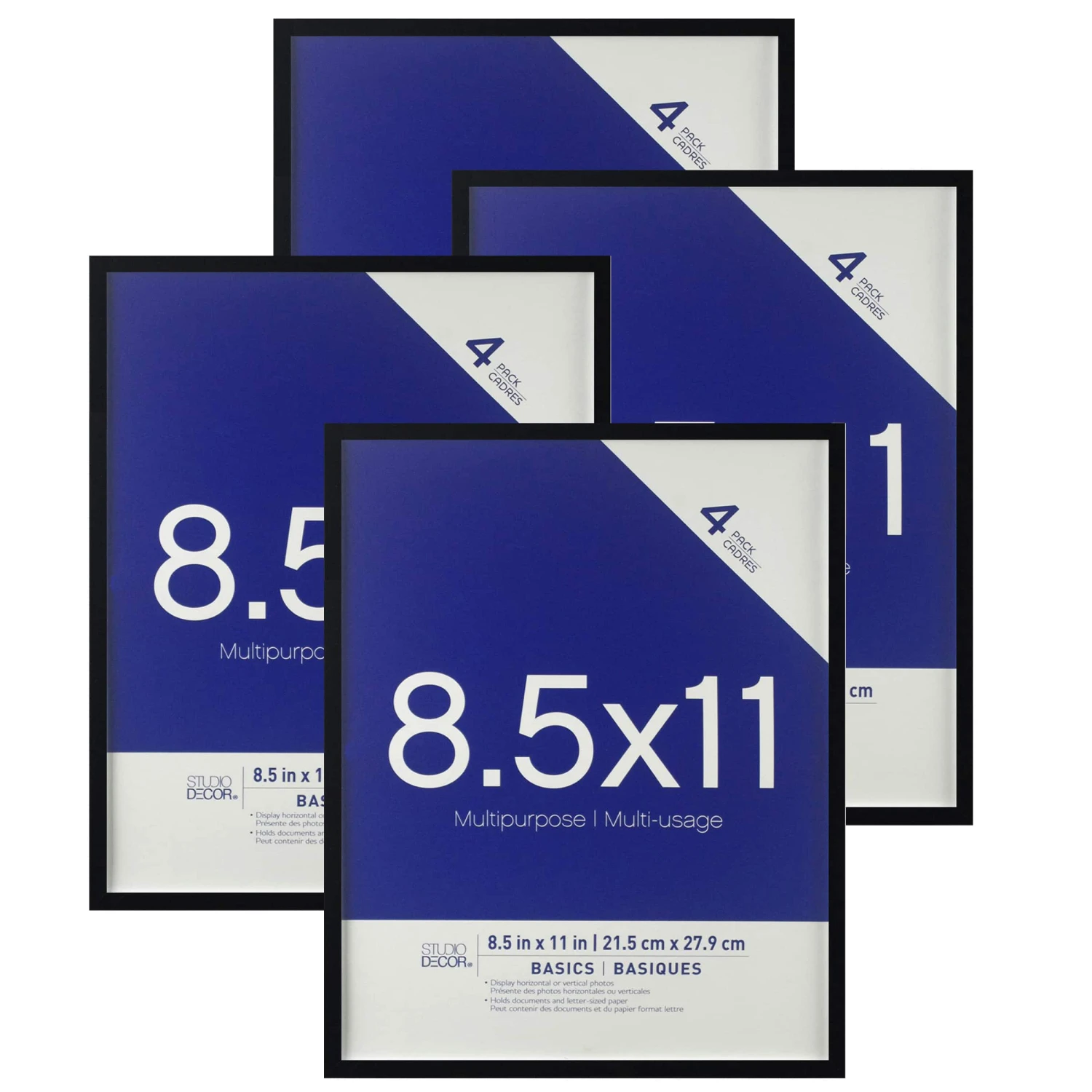 4 Pack Multipurpose 8.5" X 11" Wall Frames, Basics By Studio Décor® 3 4 Pack Multipurpose 8.5" X 11" Wall Frames, Basics By Studio Décor®