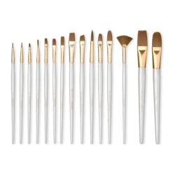 Brown Taklon Variety 15 Piece Brush Set By Craft Smart®