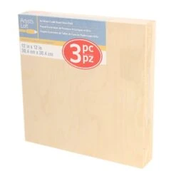 6 Packs: 3 Ct. (18 Total) 12" X 12" Cradled Wood Painting Panels By Artist's Loft™ -Optima Home Decor Store 10474547 1