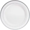 10.3" Round Banquet Plates With Silver Trim By Celebrate It™, 10ct. -Optima Home Decor Store 10512609