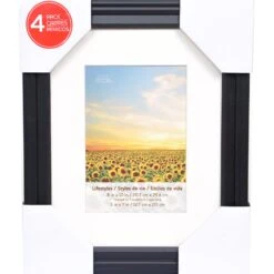 4 Pack Black 5" X 7" Frame With Mat, Lifestyles™ By Studio Décor® -Optima Home Decor Store 10536721