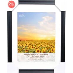 2 Black Frames With Mat, 11" X 14", Lifestyles By Studio Décor® -Optima Home Decor Store 10536725