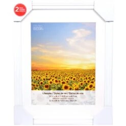 2 White Frames With Mat, 11" X 14", Lifestyles By Studio Décor® -Optima Home Decor Store 10536726