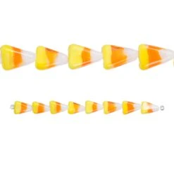 12 Pack: Yellow, Orange & White Candy Corn Glass Beads, 15mm By Bead Landing™
