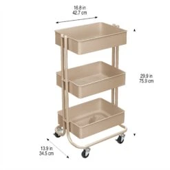 Lexington 3-Tier Rolling Cart By Simply Tidy™ -Optima Home Decor Store 10626101 4
