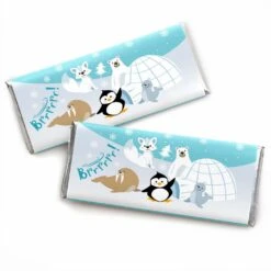 Big Dot Of Happiness Arctic Polar Animals - Candy Bar Wrapper Winter Baby Shower Or Birthday Party Favors - Set Of 24