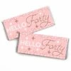 Big Dot Of Happiness 40th Pink Rose Gold Birthday - Candy Bar Wrapper Happy Birthday Party Favors - Set Of 24 1 Big Dot Of Happiness 40th Pink Rose Gold Birthday - Candy Bar Wrapper Happy Birthday Party Favors - Set Of 24 -Optima Home Decor Store 14021619830409