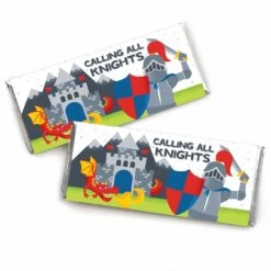 Big Dot Of Happiness Calling All Knights And Dragons - Candy Bar Wrapper Medieval Party Or Birthday Party Favors - Set Of 24