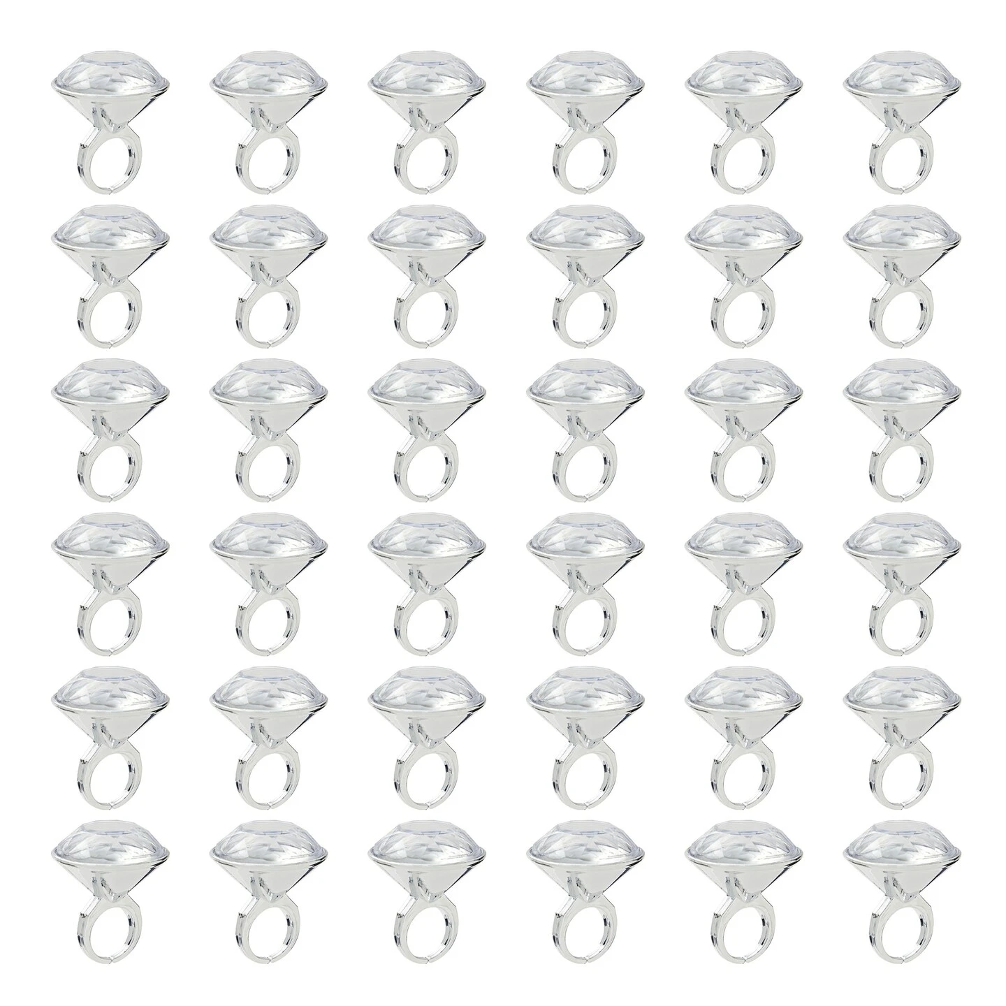 36 Pack Plastic Diamond Rings For Bridal Shower Game, Bulk Set For Bachelorette Party Favors (1 X 1.5 In) 3 36 Pack Plastic Diamond Rings For Bridal Shower Game, Bulk Set For Bachelorette Party Favors (1 X 1.5 In)