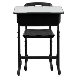 Adjustable Height Student Desk And Chair With Black Pedestal Frame -Optima Home Decor Store 245137827133536