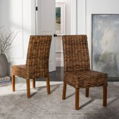 Safavieh Sanibel Side Chair Set Of 2 In Brown -Optima Home Decor Store 29019 FOX6504A SET2 3