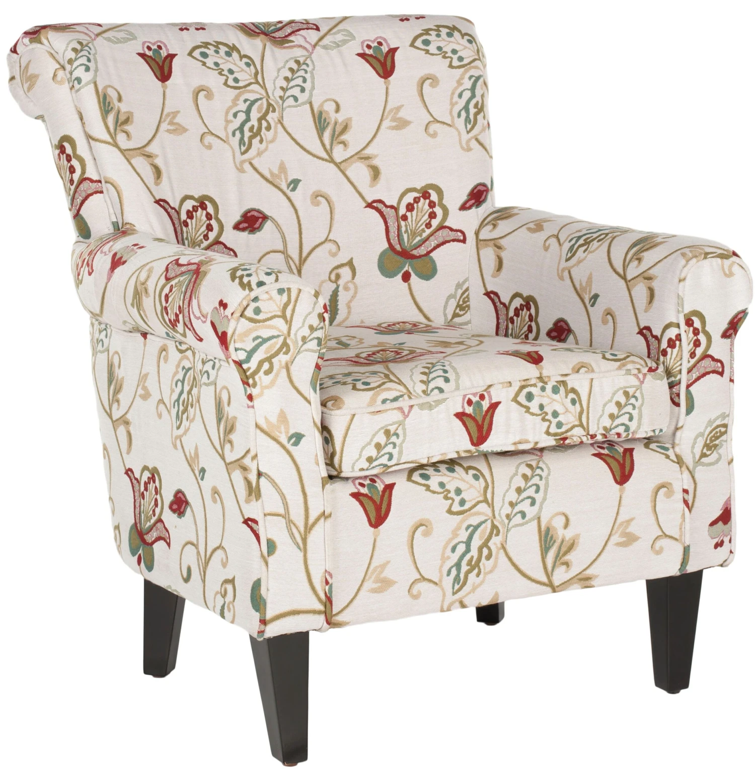 Safavieh Hazina Chair In Red Floral 3 Safavieh Hazina Chair In Red Floral