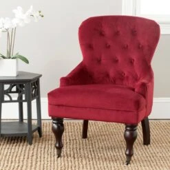 Safavieh Falcon Arm Chair In Merlot 7 Safavieh Falcon Arm Chair In Merlot -Optima Home Decor Store 29019 MCR4544E 1