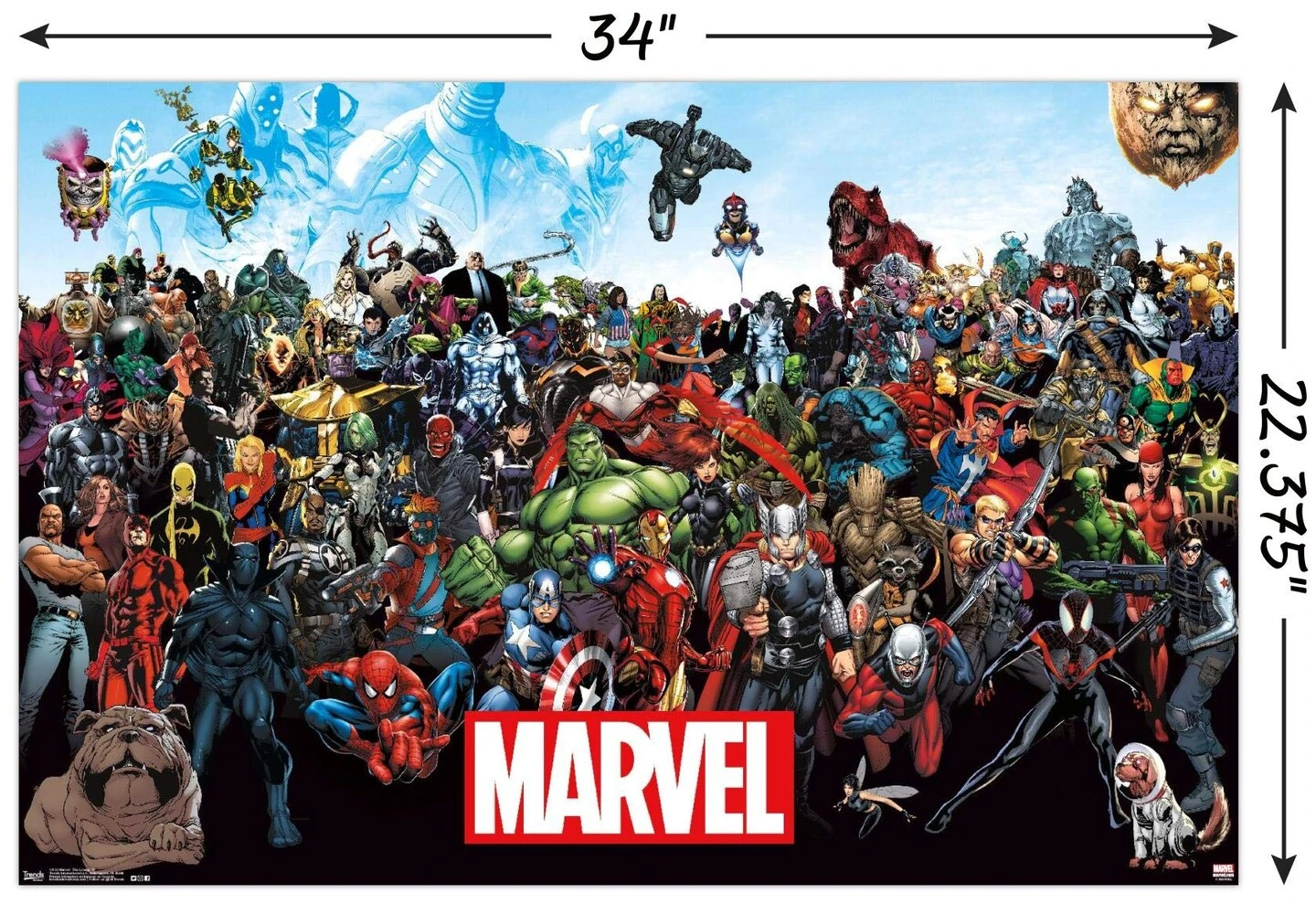 Marvel Comics The Lineup Wall Poster 22.375" X 34" For Playroom 5 Marvel Comics The Lineup Wall Poster 22.375" X 34" For Playroom - Image 3