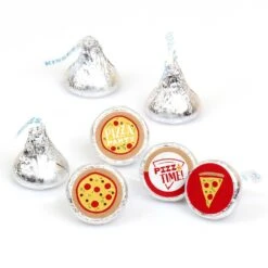 Big Dot Of Happiness Pizza Party Time - Baby Shower Or Birthday Party Round Candy Sticker Favors - Labels Fits Chocolate Candy (1 Sheet Of 108)