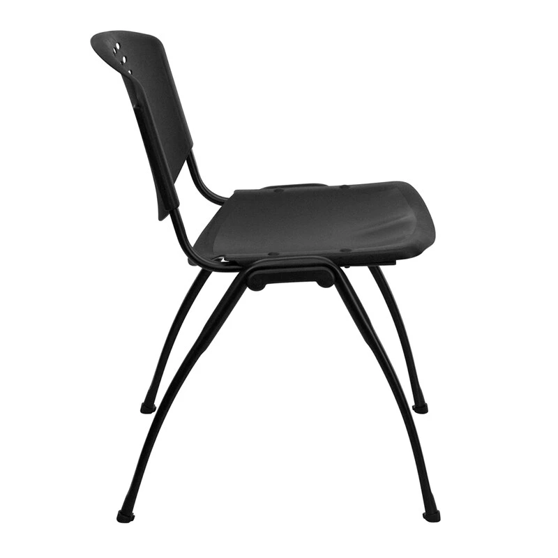 HERCULES Series 880 Lb. Capacity Black Plastic Stack Chair With Oval Cutout Back And Black Frame 4 HERCULES Series 880 Lb. Capacity Black Plastic Stack Chair With Oval Cutout Back And Black Frame - Image 2