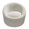 Saltoro Sherpi 33 Inch Accent Chair, White Smooth Soft Polyester Fabric, Swivel Base-