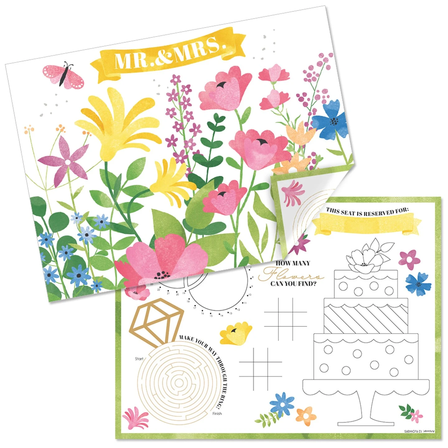 Big Dot Of Happiness Wildflowers Bride - Paper Boho Floral Bridal Shower And Wedding Party Coloring Sheets - Activity Placemats - Set Of 16 3 Big Dot Of Happiness Wildflowers Bride - Paper Boho Floral Bridal Shower And Wedding Party Coloring Sheets - Activity Placemats - Set Of 16