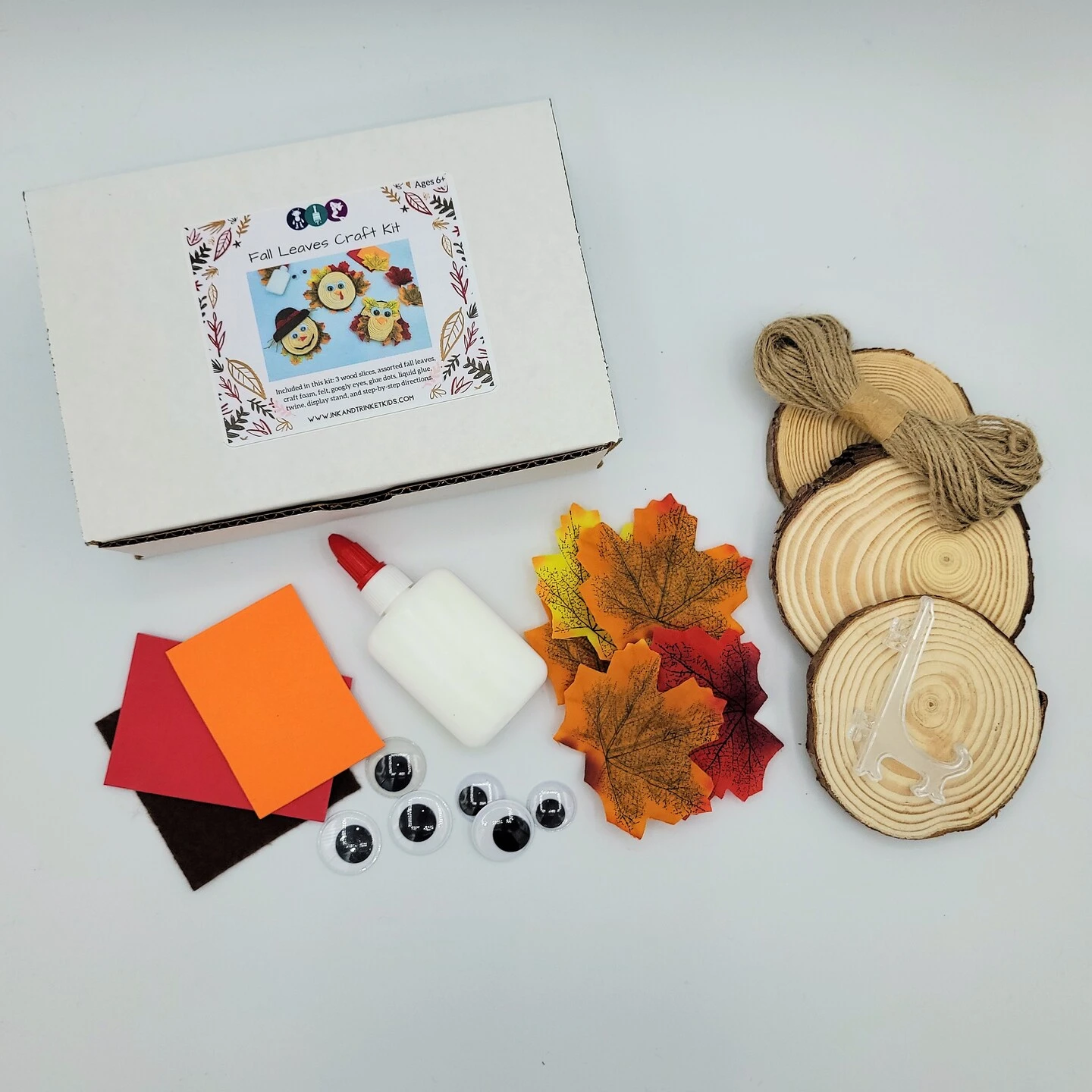 Ink And Trinket Kids Fall Craft Kit, Natural Wood 4 Ink And Trinket Kids Fall Craft Kit, Natural Wood - Image 2