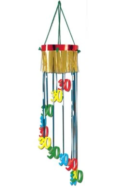 Beistle Pack Of 12 Shimmering Metallic “30th” Birthday Spiral Hanging Party Decorations 40"