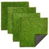 Juvale 4-Pack Artificial Grass Mats - Faux Grass, Fake Turf Panels For Wall, Balcony, Patio, Outdoor Decor (12x12 In) -Optima Home Decor Store 7494348752717935776