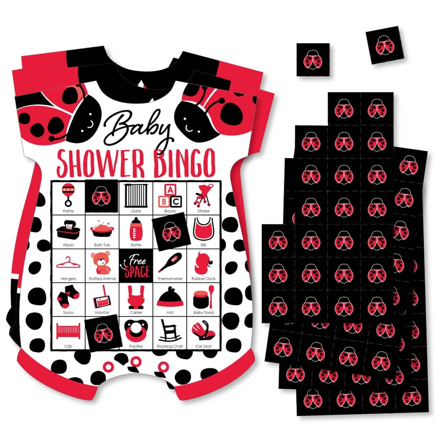 Big Dot Of Happiness Happy Little Ladybug - Picture Bingo Cards And Markers - Baby Shower Shaped Bingo Game - Set Of 18 3 Big Dot Of Happiness Happy Little Ladybug - Picture Bingo Cards And Markers - Baby Shower Shaped Bingo Game - Set Of 18