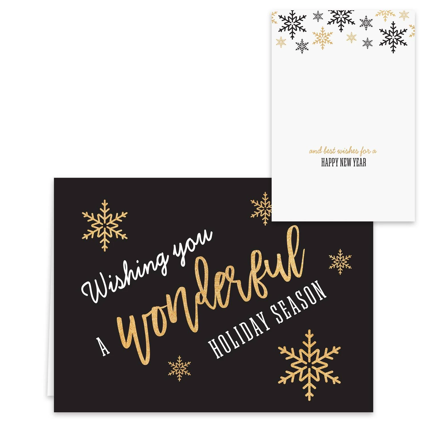 Hortense B. Hewitt Co. Black And Faux Gold Holiday Cards 4 Hortense B. Hewitt Co. Black And Faux Gold Holiday Cards - Image 2