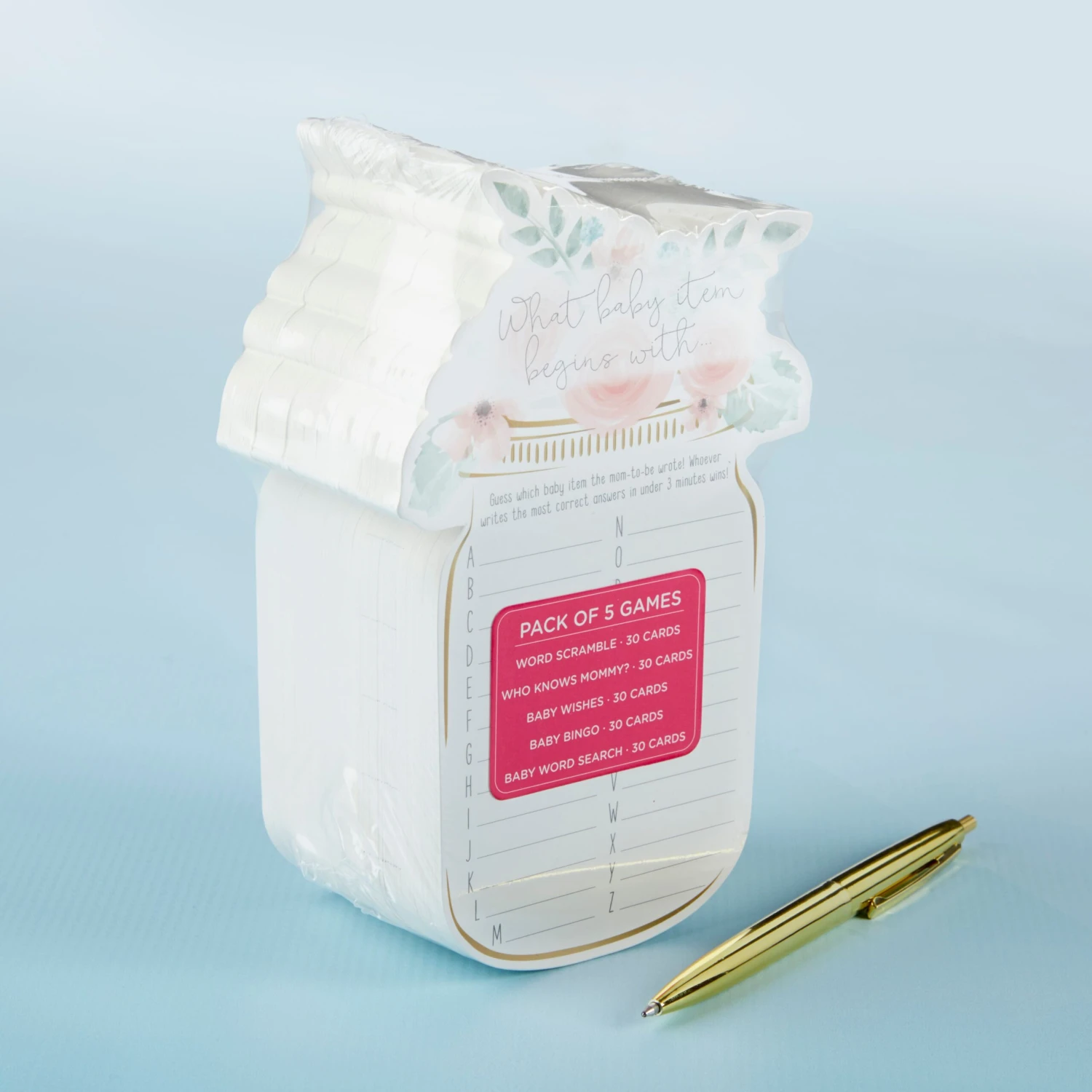 Kate Aspen® Floral Mason Jar Baby Shower 5-Game Card Set 6 Kate Aspen® Floral Mason Jar Baby Shower 5-Game Card Set - Image 4