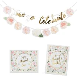 Kate Aspen® Brunch Floral Brunch Party Décor Kit With Gold Foil