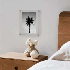 Cool Modern Clear Acrylic Float Frame With Silver Hardware -Optima Home Decor Store D306803S 5