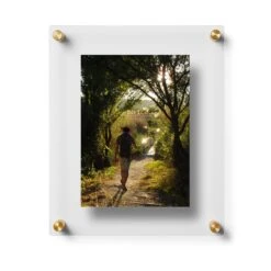 Wexel Art Modern Clear Acrylic Floating Picture Frame With Gold Hardware -Optima Home Decor Store D306814S 1