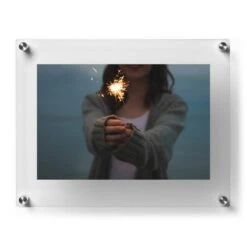 Wexel Art Modern Clear Acrylic Floating Frame With Silver Hardware -Optima Home Decor Store D306815S 1