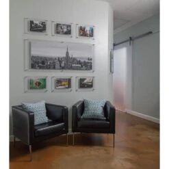 Wexel Art Modern Clear Acrylic Floating Frame With Silver Hardware -Optima Home Decor Store D306815S 4