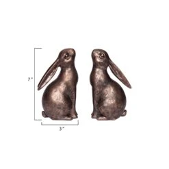 Bronze Bunny Bookends Set -Optima Home Decor Store D319413S 2