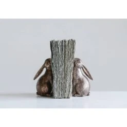 Bronze Bunny Bookends Set -Optima Home Decor Store D319413S 5