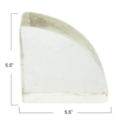 5.5" Geometric Glass Block Bookend -Optima Home Decor Store D320187S 8