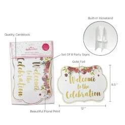 Kate Aspen® Burgundy Blush Floral Party Décor Sign Kit -Optima Home Decor Store D332699S 6