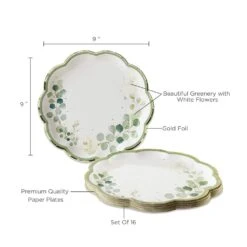 Kate Aspen® 9" Botanical Garden Premium Paper Plates, 32ct. 10 Kate Aspen® 9" Botanical Garden Premium Paper Plates, 32ct. -Optima Home Decor Store D332718S 6