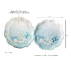 Kate Aspen® 9" Beach Party Premium Paper Plates, 32ct. -Optima Home Decor Store D332723S 6