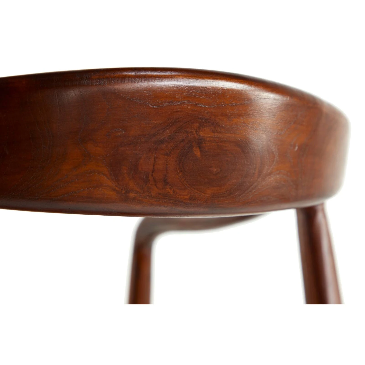 Brown Leather & Teak Contemporary Dining Chair 7 Brown Leather & Teak Contemporary Dining Chair - Image 5