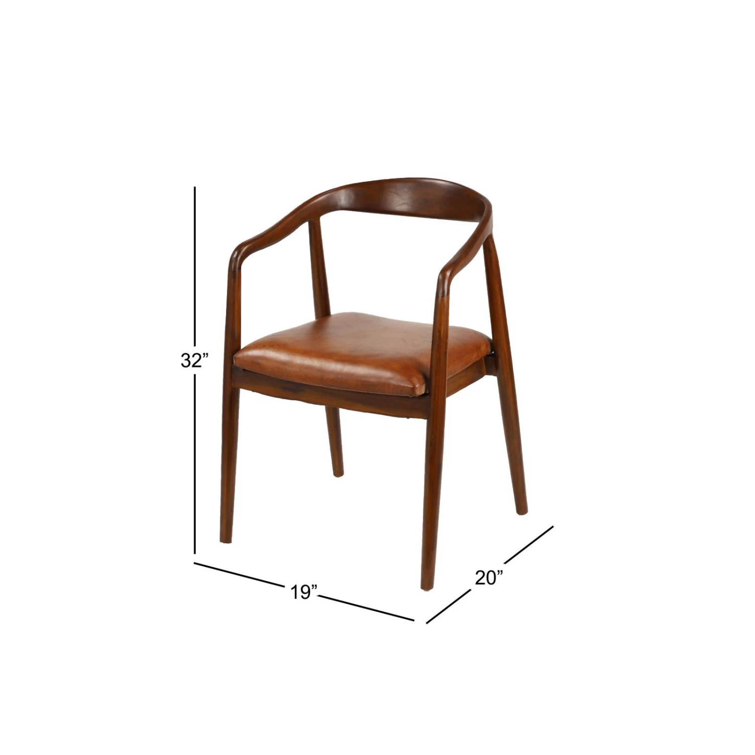 Brown Leather & Teak Contemporary Dining Chair 10 Brown Leather & Teak Contemporary Dining Chair - Image 8