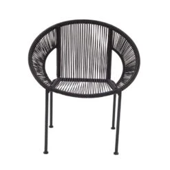 Black Metal Contemporary Outdoor Chair