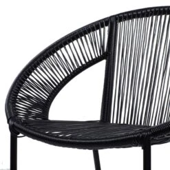 Black Metal Contemporary Outdoor Chair -Optima Home Decor Store D359352S 5