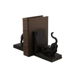 Black Polystone Eclectic Cat Bookends Set 12 Black Polystone Eclectic Cat Bookends Set -Optima Home Decor Store D365420S 3