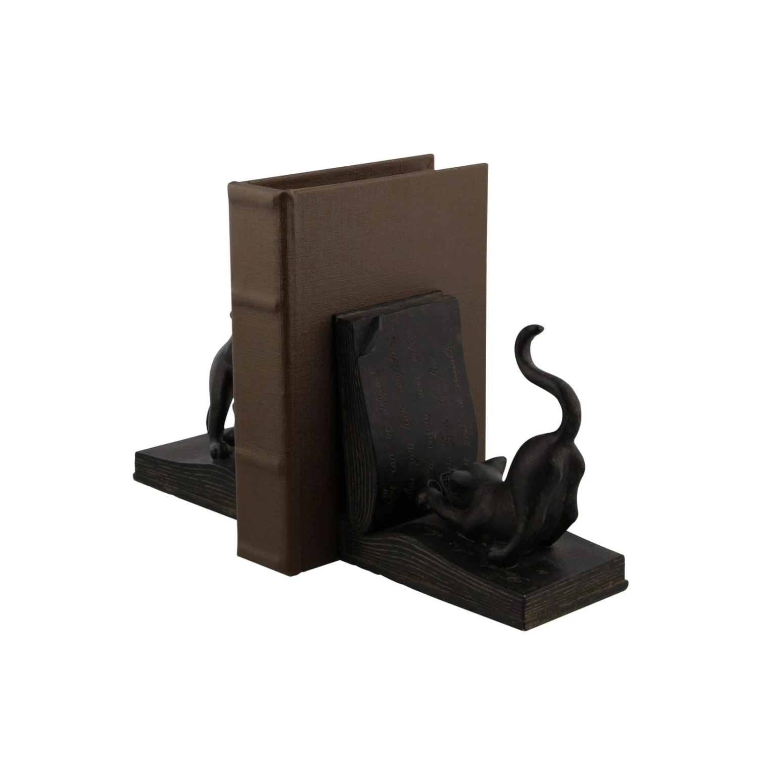Black Polystone Eclectic Cat Bookends Set 5 Black Polystone Eclectic Cat Bookends Set - Image 3
