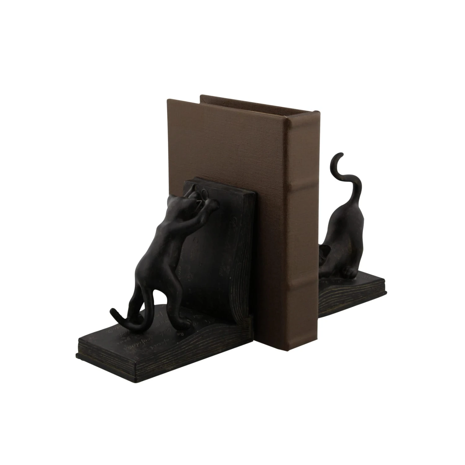 Black Polystone Eclectic Cat Bookends Set 9 Black Polystone Eclectic Cat Bookends Set - Image 7