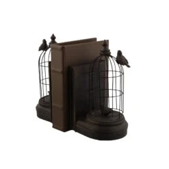 Black Metal Farmhouse Birdcage Bookends Set 21 Black Metal Farmhouse Birdcage Bookends Set -Optima Home Decor Store D365473S 10