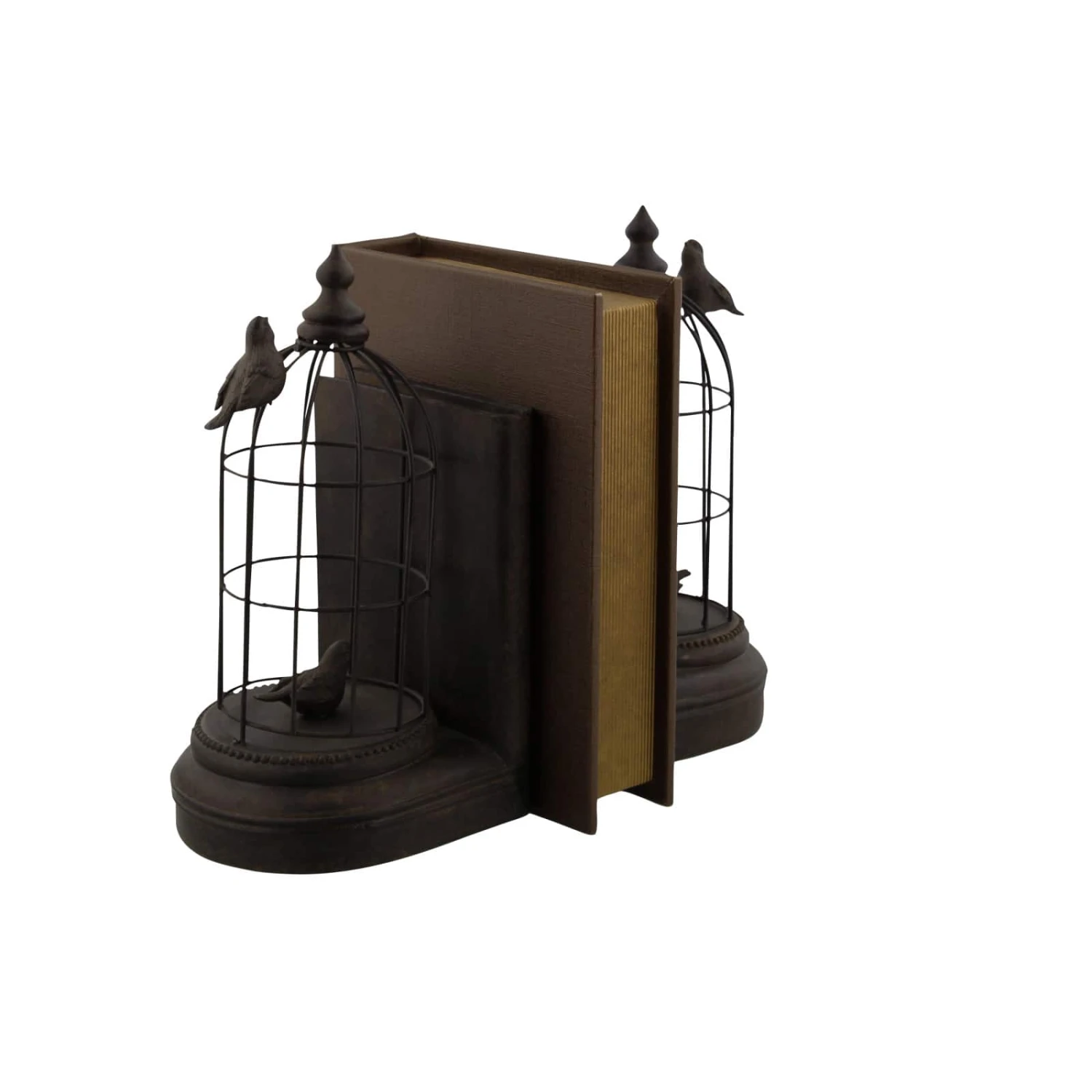 Black Metal Farmhouse Birdcage Bookends Set 6 Black Metal Farmhouse Birdcage Bookends Set - Image 4