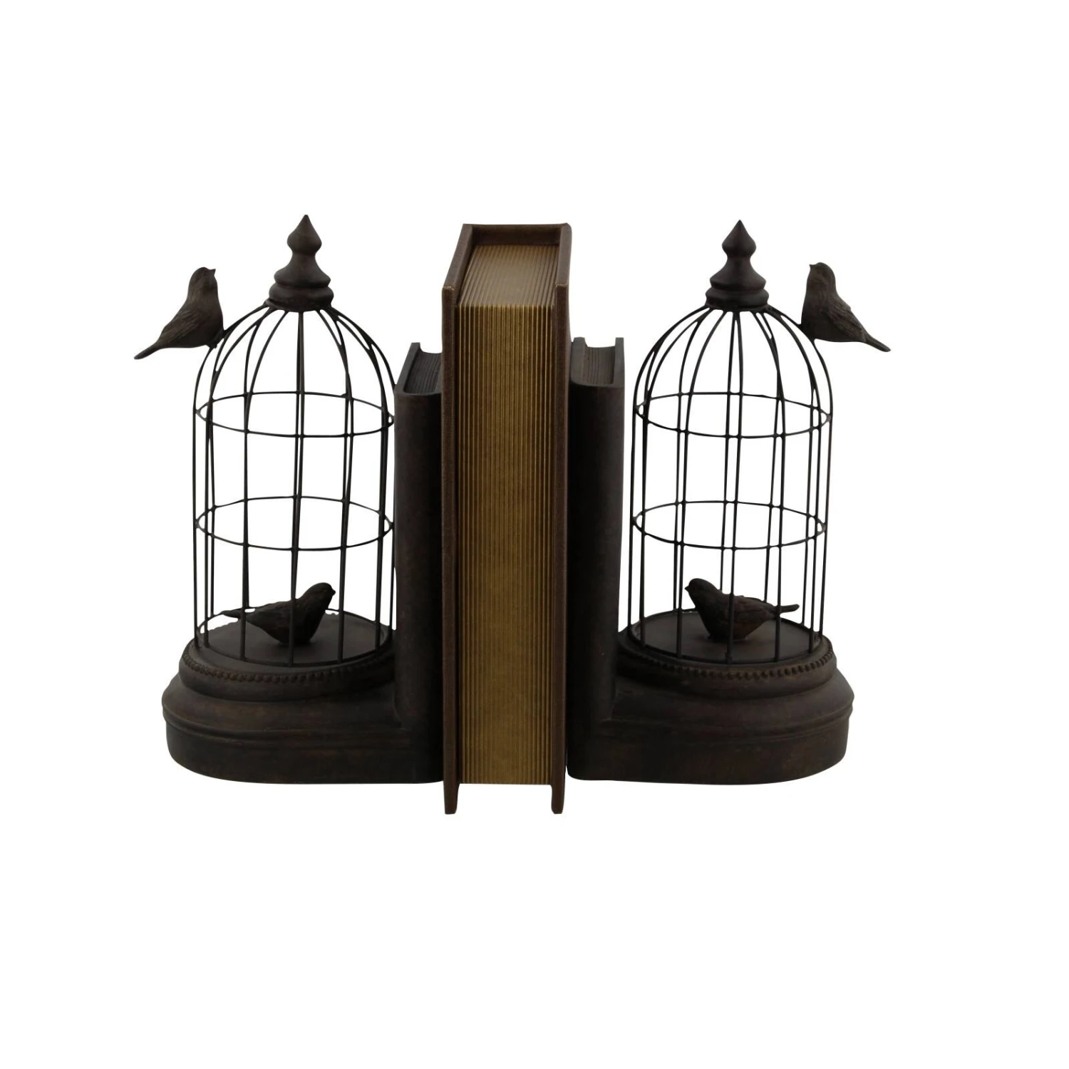 Black Metal Farmhouse Birdcage Bookends Set 7 Black Metal Farmhouse Birdcage Bookends Set - Image 5